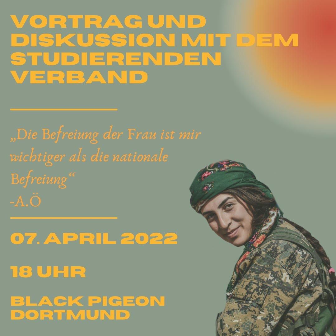 Vortrag und Diskussionen mit dem studierenden Verband - Am 07. April um 18 Uhr im Black Pigeon Dortmund